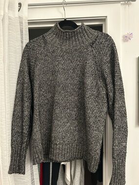 Chaps Marled Knit Turtleneck Sweater - Gray/Black